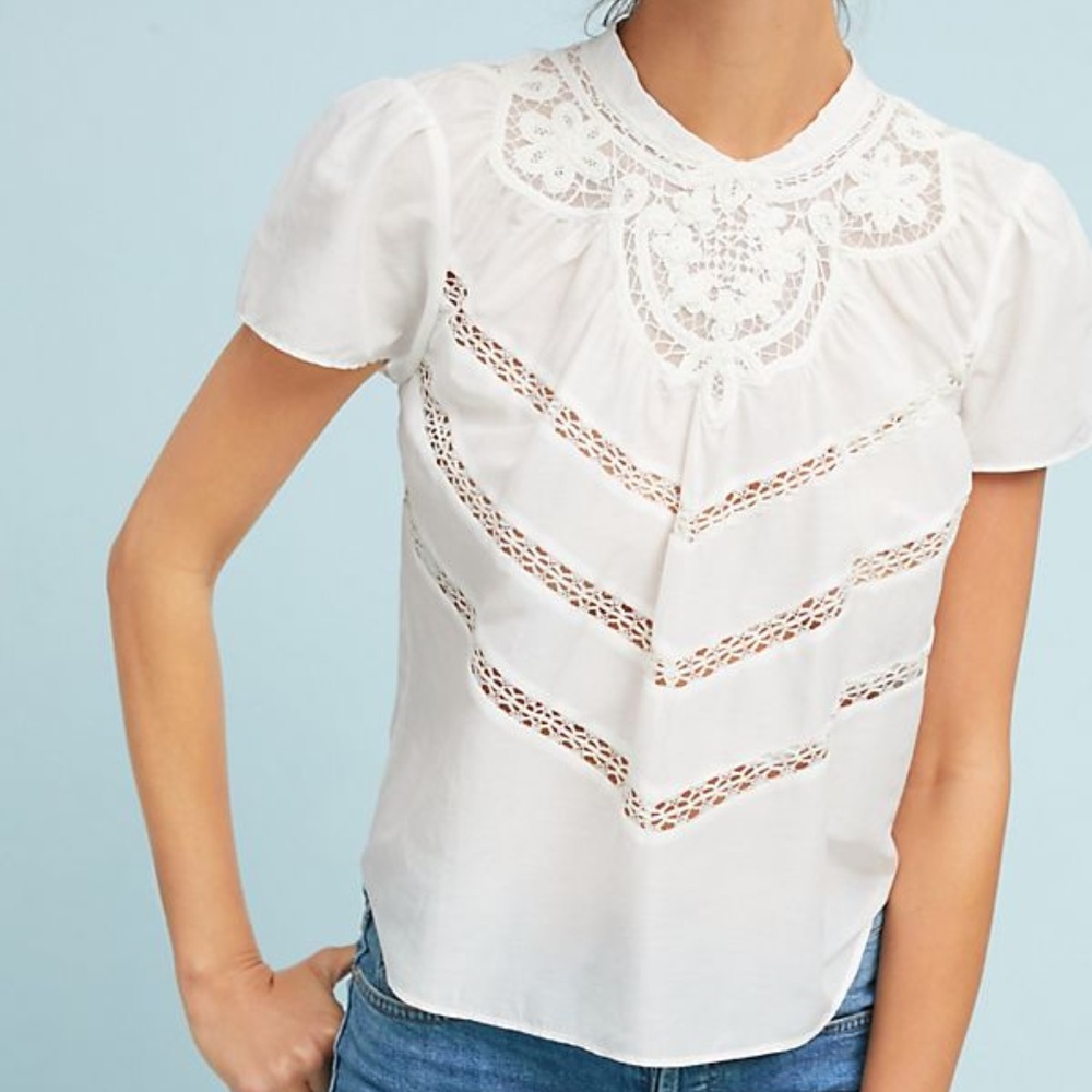 Anthropologie Love Sam Miranda Lace Blouse
